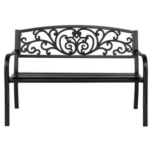 50\" Iron and PVC Outdoor Courtyard Decorative Leisure Bench for Parks Patio Furniture - Product Image 1