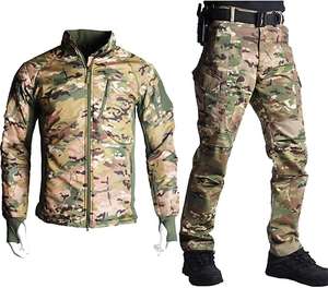 Ensemble de vêtements de travail pour hommes, haute visibilité, camouflage, polyester, imperméable, respirant, certifié CE, sweat-shirt et pantalon - Product Image 5