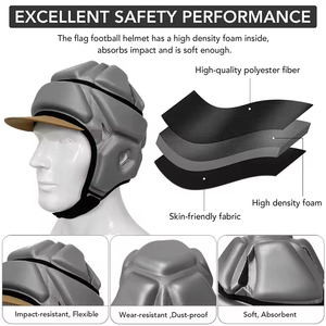 Casco de Rugby Softshell 7on7 7V7 Transpirable para Fútbol, Boxeo y Flag Football - Protector de Cabeza de Carcasa Blanda - Product Image 4