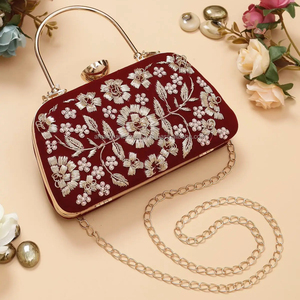 Bolso de Mano de Diseño con Bordado a Mano, Bolso de Mano de Nácar para Mujer, Gran Venta en Catar, para Bodas y Fiestas, por LUXURY CRAFTS - Product Image 1