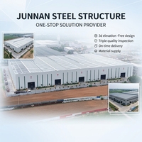 Kit de hangar industriel préfabriqué en métal à grande portée, structure en acier galvanisé à poutres en H pour entrepôt