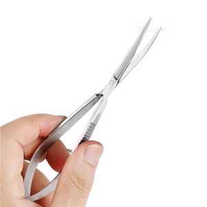 Factory Direct Black Spring Handle Fine Blade Stainless Steel Precision Reusable Professional Beauty Eyebrow Scissors Set - Product Image 4