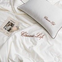 Parure de lit d'été en soie lavée couleur unie 4 pièces, rafraîchissante, pour lits Queen et King Size