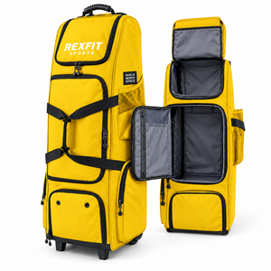 Bolsa de Transporte para Equipo de Práctica de Béisbol con Ruedas Resistentes y Cierres, Bolsa Personalizada para Equipo de Receptor, para Uso en Clubes Deportivos - Product Image 2