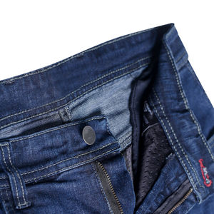 Jean en denim aramide délavé style moto, coupe ajustée, avec protection Kevlar, pour homme - Product Image 6