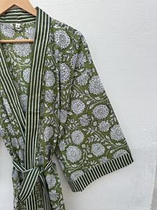 Bata Kimono de Algodón con Estampado Animal, Estilo Japonés, Ropa de Estar por Casa de Verano, Largo Completo, Manga Tres Cuartos, Secado Rápido, Suave - Product Image 3
