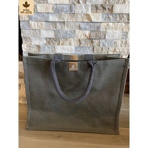 กระเป๋าช้อปปิ้งผ้ากระสอบเคลือบลามิเนต สำหรับโปรโมชั่น ขนาด 41x33x17 ซม. รับทำโลโก้ตามสั่ง ขายส่ง รุ่น SB48 - Product Image 2