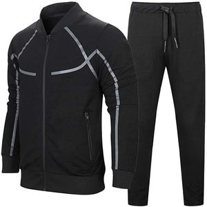Conjunto de chándal informal personalizado de alta calidad para hombre, chándal de manga larga con cremallera completa para correr, ropa deportiva de invierno de talla grande - Product Image 1