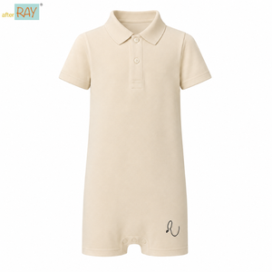Short Sleeve Polo Bodysuit | Special Kids Sensory Clothing Inclusive Wear Cotton Stretch Zipper Closure Soft Unisex All Seasons - Product Image 1