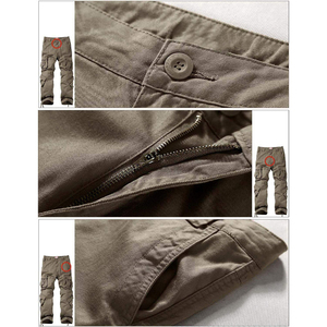 กางเกงคาร์โก้ผู้ชายแฟชั่นลำลองทันสมัย ระบายอากาศได้ดี เหมาะสำหรับใส่ในชีวิตประจำวัน มีกระเป๋าหลายช่อง ทรงตรง ผ้าฝ้าย 100% กันน้ำ - Product Image 6