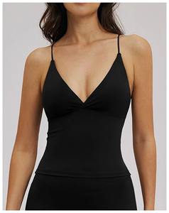 Débardeur de fitness basique pour femme, personnalisable en gros, à bretelles spaghetti réglables, avec soutien-gorge intégré - Product Image 2