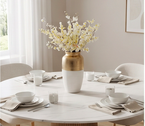 Moderno Florero Metálico Bicolor Dorado y Blanco para Decoración de Mesa, Hogar, Bodas y Hoteles - Product Image 6