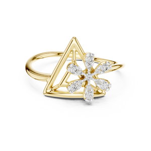 Anillo de Diamantes Cultivados en Laboratorio TRIORA BLOOM, Oro Rosa de 18 Quilates con Baño de Rodio, Estilo Minimalista, para Compromiso, Fiestas, San Valentín, Eventos Glamurosos - Product Image 6