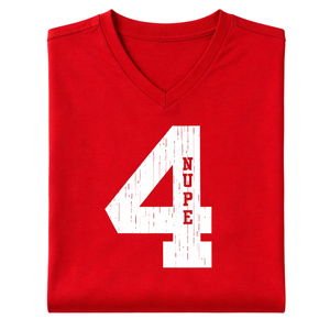 T-shirt col en V Kappa Alpha Psi Numéro 4 Rouge – Vêtement de Fraternité Grecque avec Motif Audacieux, Confort Premium et Coupe Élégante - Product Image 6