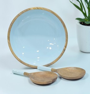 Premium Natural Wooden Serving <b>Bowl</b> for <b>Salad</b>, Pasta, Fruits <b>and</b> Snacks | Handmade Rustic Kitchenware for Restaurants <b>and</b> Hotels - Product Image 6