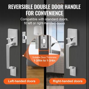 Adjustable Hole Space <b>Square</b> Entry Lever Front Door Handle <b>Set</b> Zinc Alloy Die Casting Reversible R Without Lock - Product Image 5
