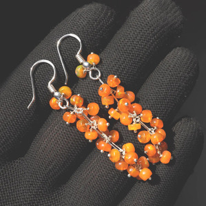 Boucles d'oreilles en opale d'Éthiopie naturelle, argent 925, perles multicolores - Product Image 4