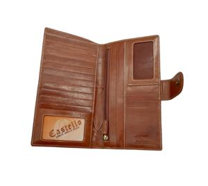 ALL ONE High Quality Castello Leather RFID Passport Case Polyester Best Value Boarding Pass Wallet <b>Snap</b> <b>Fastening</b> Available - Product Image 5