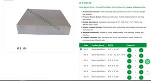 Hardened Steel Bench Block Jewelry Making <b>Tool</b> Precision Flat Bench Block Metal Stamping Forming Base | Item No GS-15 - Product Image 3