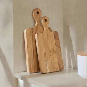 Tabla de cortar de madera con acabado natural para cocinar en casa, fácil de limpiar, superficie lisa, larga duración y rendimiento. - Product Image 5