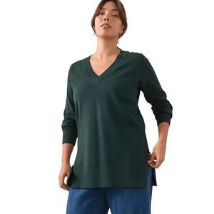 Sudadera con Cuello en V para Mujer, Tallas Grandes, Ecológica, Casual, Moda Otoño/Invierno - Nuevo Lanzamiento - Product Image 3