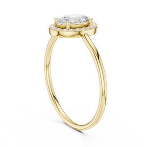 Bague solitaire ovale en or jaune de luxe pour femme, élégante, pour fiançailles, mariage, anniversaire, bijou de mode, cadeau - Product Image 2