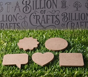 Unfinished MDF Craft Shapes Heart Speech Bubble Star Rectangle for DIY Projects and Creative Decor - Product Image 4