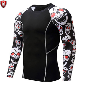 Unisex <b>Long</b> <b>Sleeve</b> Rash Guard <b>Compression</b> <b>Shirt</b> Printed Quick Dry Spandex/Polyester Sports Bodysuit Lightweight Activewear - Product Image 3
