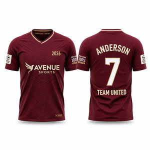 Camiseta de Fútbol Personalizada por Sublimación, Unisex, para Adultos, de Poliéster Transpirable, de Secado Rápido, con Cuello en V, Nombre del Jugador, Manga Corta - Product Image 5