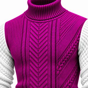 <b>Men's</b> Fashion <b>Turtleneck</b> <b>Sweater</b> Textured Knit Pattern Long Sleeve Apparel Supplier OEM Pattern Sleeve <b>Turtleneck</b> Partner - Product Image 4