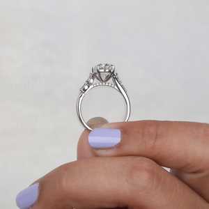 Anillo de banda ondulada con diamante de corte ovalado de moissanita para mujer, plata 925 original, regalo de boda, promesa, para ella - Product Image 3