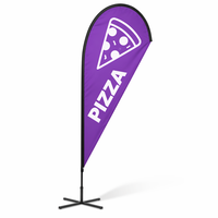 Drapeau plume portable avec mât en fibre de verre et base croisée, imprimé simple face, promotionnel pour événements religieux