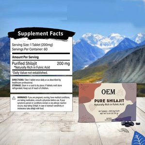 OEM Pure Himalayan Shilajit Dry Drops Natural Shilajit 60 <b>Tablets</b> for Energy & Immune Support for Men & Women at <b>Cheap</b> Price - Product Image 3