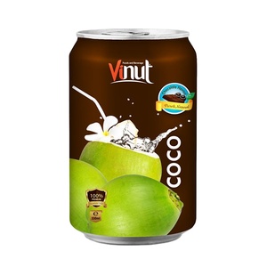 Bebida de agua de coco virgen de 330ml pura de Vietnam-Bebida enlatada de jugo de frutas y verduras - Product Image 1