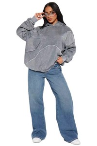 Sweat-shirt à capuche vintage surdimensionné pour femme, personnalisé OEM, style streetwear décontracté, fournisseur USA Fashion - Product Image 4