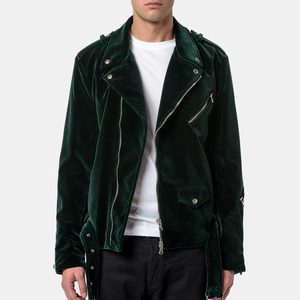 Veste unisexe en velours à fermeture éclair, col montant, coupe oversize, accessoires métalliques sur le devant, design personnalisable, haute qualité, hiver - Product Image 5