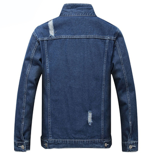 Blousons en jean unis pour hommes 2025 – Manteaux bomber décontractés tendance pour hommes – Coupe-vent streetwear à capuche et col montant - Product Image 2