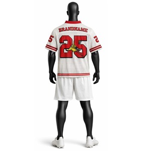 Ensemble maillot et short de football américain 100 % polyester, respirant, uniforme sportif personnalisé pour équipe sportive - Product Image 3