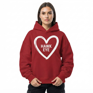 Sudadera con Capucha Extra Grande Roja Elegante Personalizada con Logotipo Frontal Personalizado, Ropa Urbana Premium para Mujer - Product Image 5