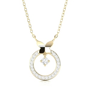 Colgante de Mariposa con Diamante Cultivado en Laboratorio, Oro de 10K, 14K, 18K, Plata de Ley 925, 935, Joyería Fina - Product Image 1