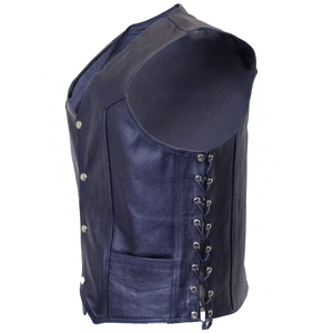 Gilet de motard professionnel en cuir véritable pour homme, personnalisable, OEM/ODM, vêtement durable pour le style de vie - Product Image 2