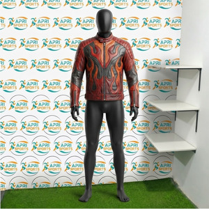 Vestes en cuir véritable pour hommes, style bomber, prix de gros, style classique, fermeture éclair intégrale, col rabattable, veste de moto pour homme - Product Image 2