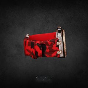 Two Tone Luxury Men's Stainless Steel Wrist <b>Watch</b> Half Iced Moissanite <b>Diamond</b> Red Black Rubber Strap Analog Date Fully - Product Image 5