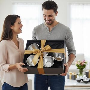 Juego de tazones metálicos para refrigerios, juego de tazones para servir, juego de tazones con 5 compartimentos, tazones de acero inoxidable para refrigerios, juego de tazones para salsas - Product Image 2