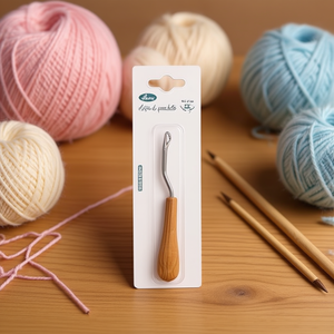 Crochet à crochetage Ilan 16 cm avec manche en bois pour le tricot et l'artisanat - Product Image 2