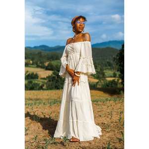 <b>Women</b> Boho Maxi <b>Dress</b> Summer Cotton Long Flowy Beach Casual Gypsy Style Natural Waist Washable Fashion <b>Dress</b> - Product Image 2