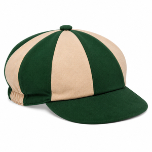 Nouvelle casquette ample pour adulte, rayée, en polyester, style newsboy, vert beige, unisexe, décontractée, réglable, pour toutes les saisons, 56-58 cm, casquette de cricket - Product Image 5