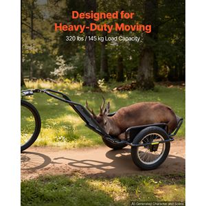 Remolque de Carga para Bicicleta de Alta Resistencia, Capacidad de Carga de 320 Libras, Remolque Utilitario Plegable Multiusos con Ruedas de 16 Pulgadas - Product Image 2