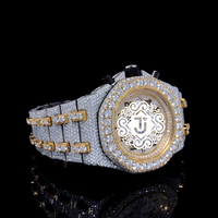 Montre de luxe en acier inoxydable avec diamants Moissanite glacés et mouvement mécanique, édition limitée pour hommes et soirées, à prix avantageux