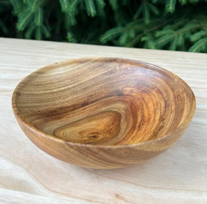 Tazón de Madera – Tazón Profundo para Comida, Tallado a Mano – Plato de Servir de Madera – Decoración Rústica para Cocina - Product Image 1
